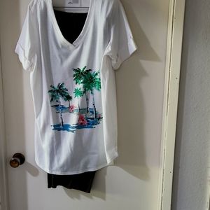 NWOT WOMAN WITHIN LARGE CAPRI SET. OLIVE GREEN